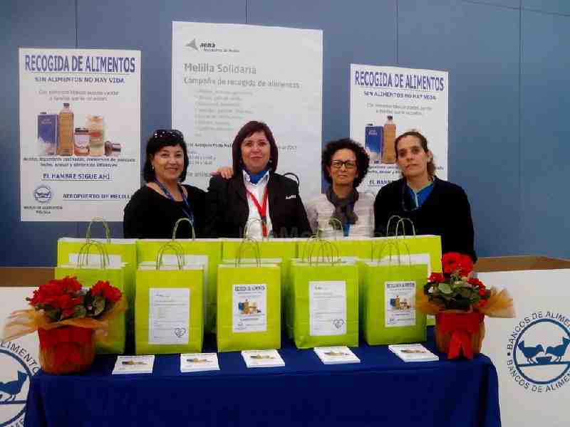 El aeropuerto de Melilla organiza una campaña de recogida de alimentos para destinar al Banco de Alimentos de la ciudad