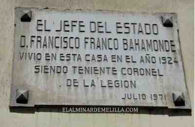 Equo solicita al congreso la retirada de una placa en recuerdo de Franco ubicada en Melilla