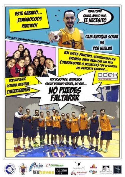 Cartel que anuncia dicho encuentro entre melillenses del CAM y onubenses del POR