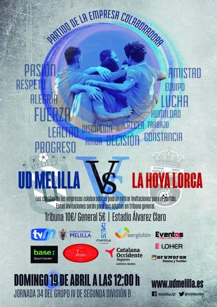 Cartel anunciador del partido de este domingo entre melillenses y murcianos
