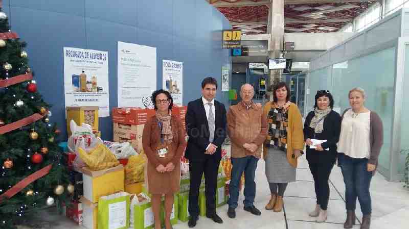 El aeropuerto de Melilla logra recoger más de 3 toneladas de alimentos en una campaña a favor del Banco de Alimentos