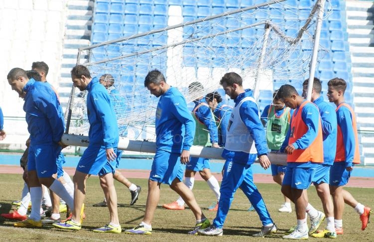 La U.D. Melilla sigue preparando el partido del Ramón de Carranza