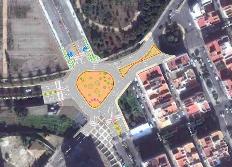 La Ciudad construirá una glorieta definitiva en la carretera de acceso al aeropuerto