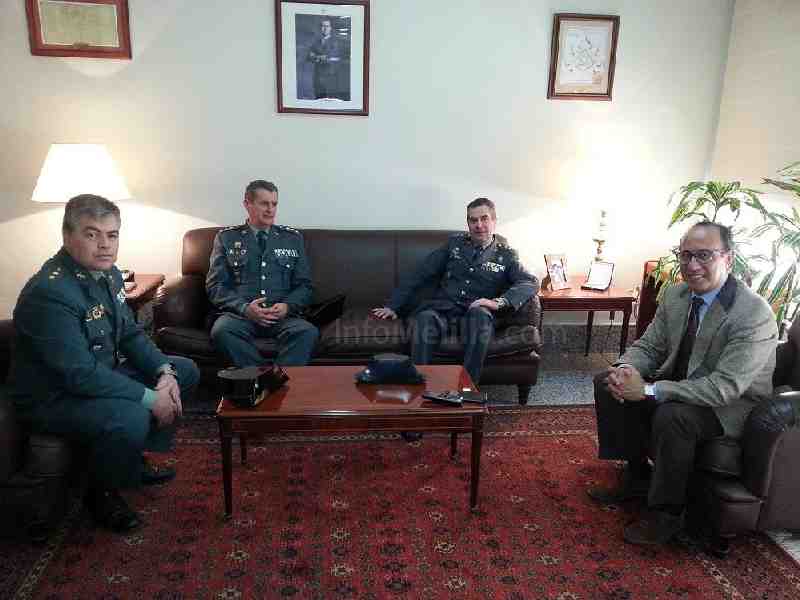 El general Jefe de la Jefatura Fiscal y de Fronteras de la Guardia Civil visita Melilla para conocer el trabajo que se realiza en vallados y pasos fro
