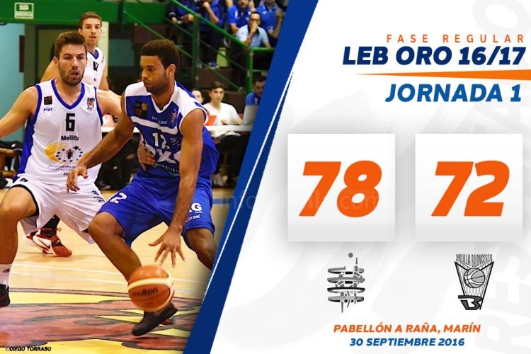 Melilla Baloncesto tiene un mal arranque de liga tras perder ante Marin Peixegalego lejos del "Javier Imbroda (78-72)