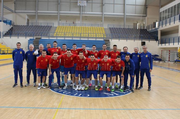 La Selección Española de Fútbol Sala ya se encuentra en Melilla preparando la gran cita del martes