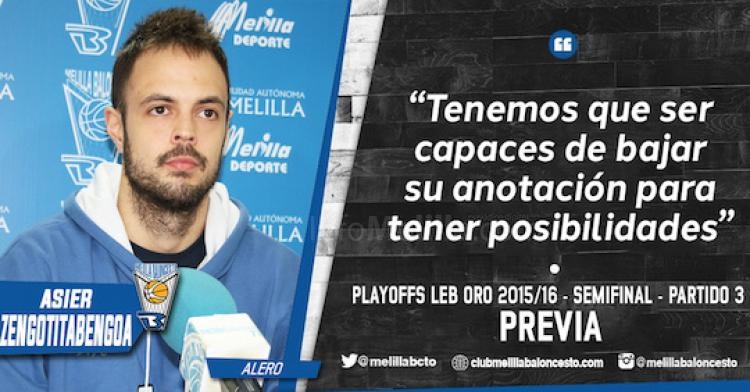 Asier Zengotitabengoa: “Tenemos que ser capaces de bajar su anotación para tener posibilidades"