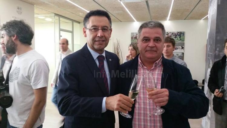 Con el actual presidente del FC Barcelona Josep María Bartomeu