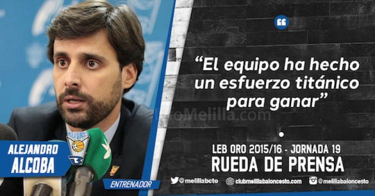 Alejandro Alcoba: "El equipo ha hecho un esfuerzo titánico para ganar el partido"