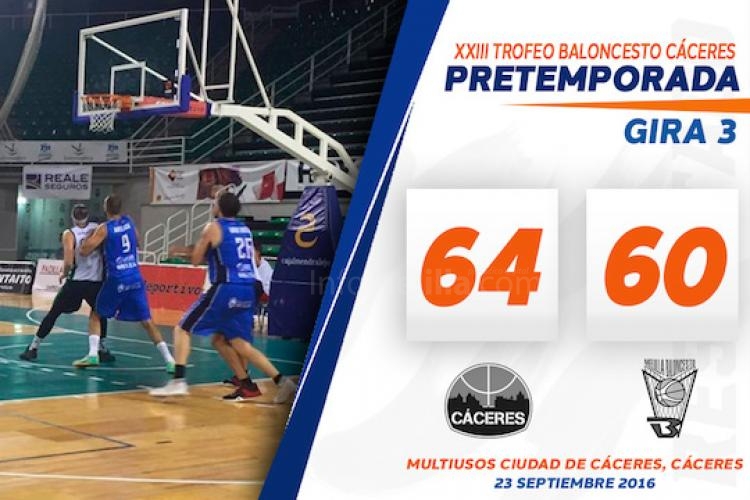 Un mermado Melilla Baloncesto compite hasta el final en Cáceres (64-60)