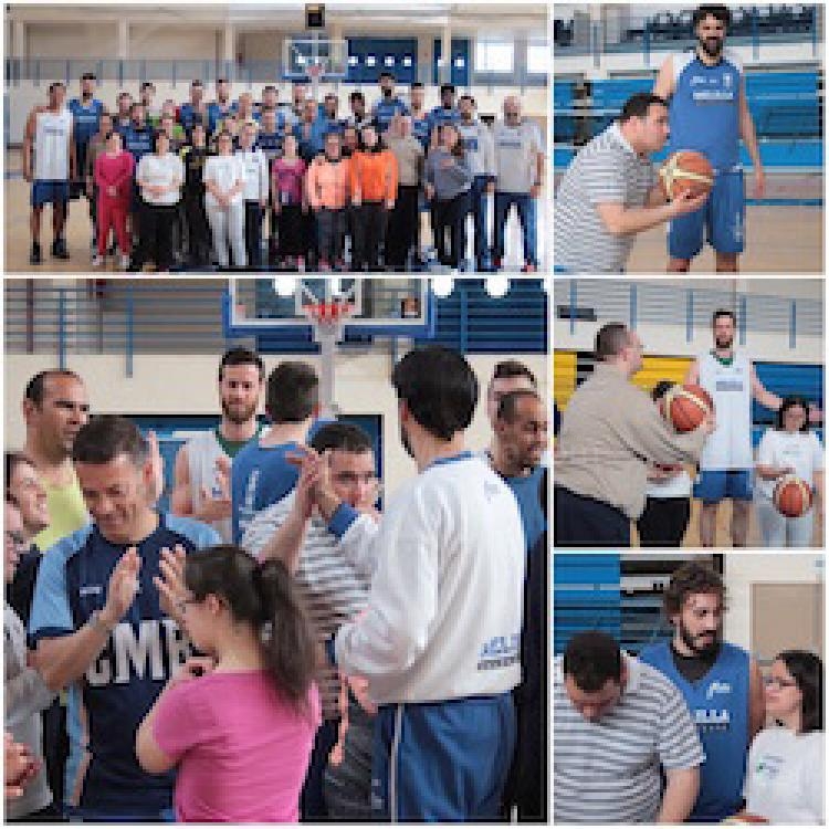 Aspanies Plena Inclusión visita el entrenamiento del Melilla Baloncesto