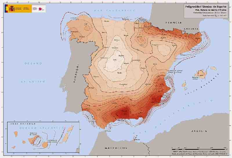 Mapa Peligrosidad Sísmica, IGN