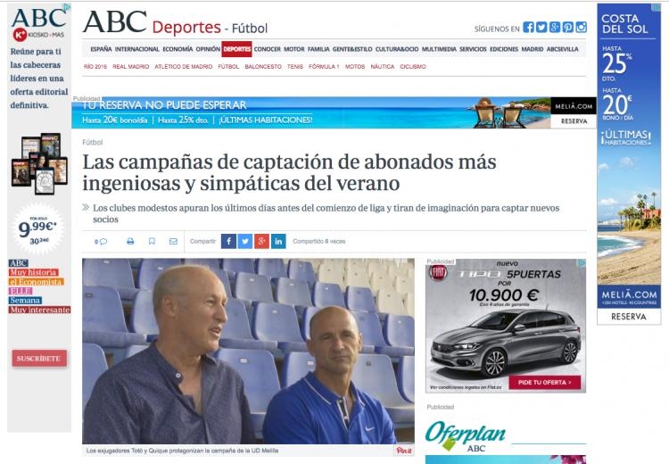 El spot de abonados de la U.D. Melilla, cobra relevancia nacional