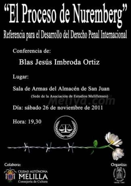 Blas Jesús Imbroda analiza mañana los pormenores jurídicos del 'Proceso de Nuremberg'