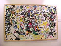 Andrés Hernández con "Mujeres, niños y pájaros" ganador del concurso "Melilla, Arte y Mujer" de pintura