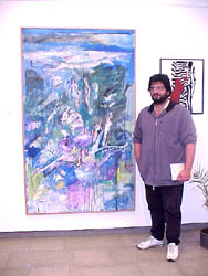 Andrés Hernández con "Mujeres, niños y pájaros" ganador del concurso "Melilla, Arte y Mujer" de pintura