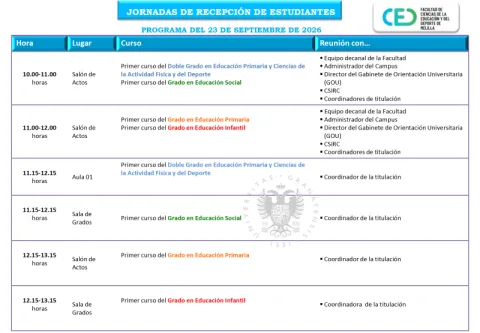 Imagen de la noticia: Faedumel celebra el 23 de septiembre la recepción a estudiantes de nuevo ingreso
