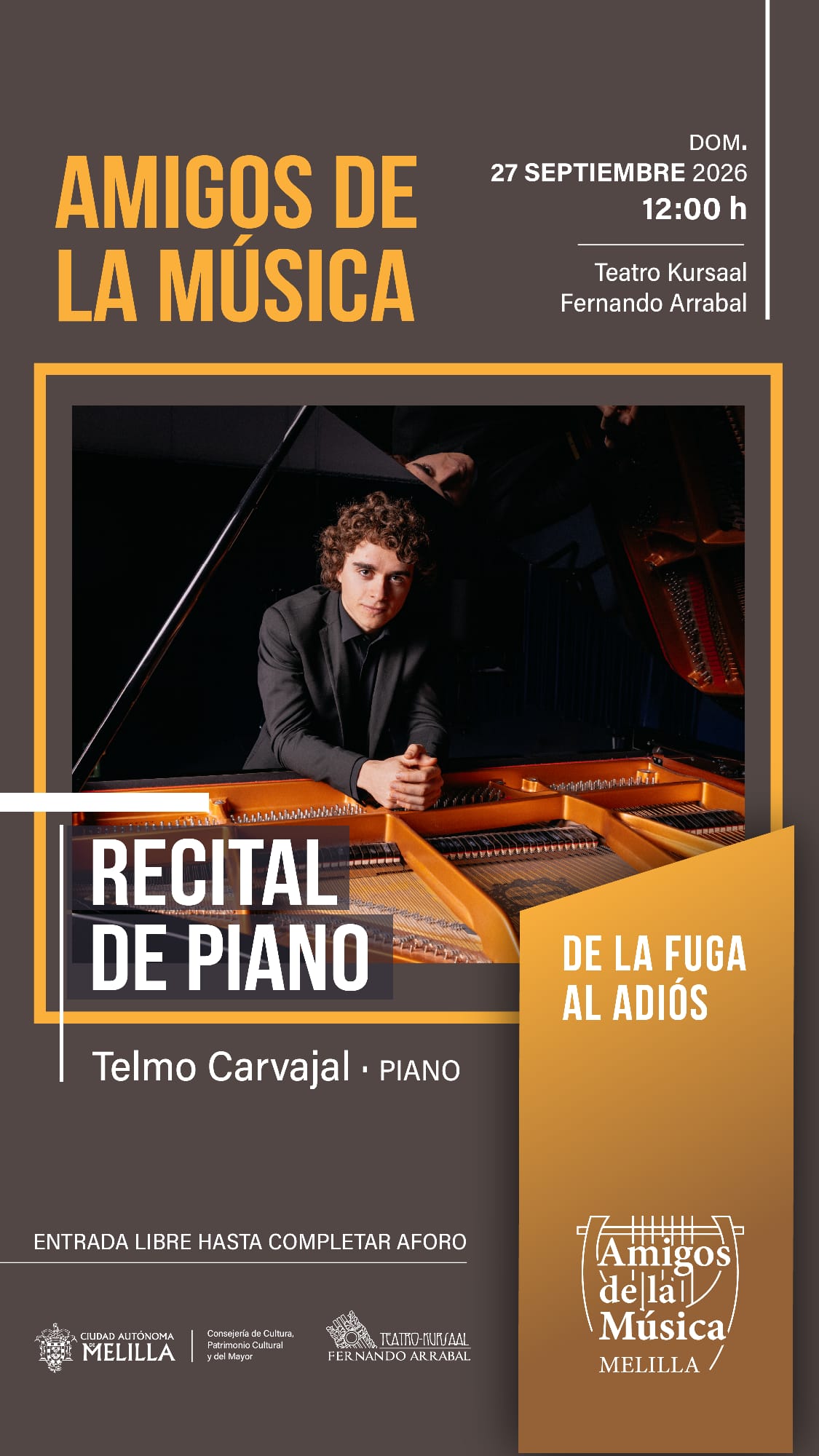 Imagen de la noticia: Telmo Carvajal ofrece un recital de piano el 27 de septiembre en el Kursaal