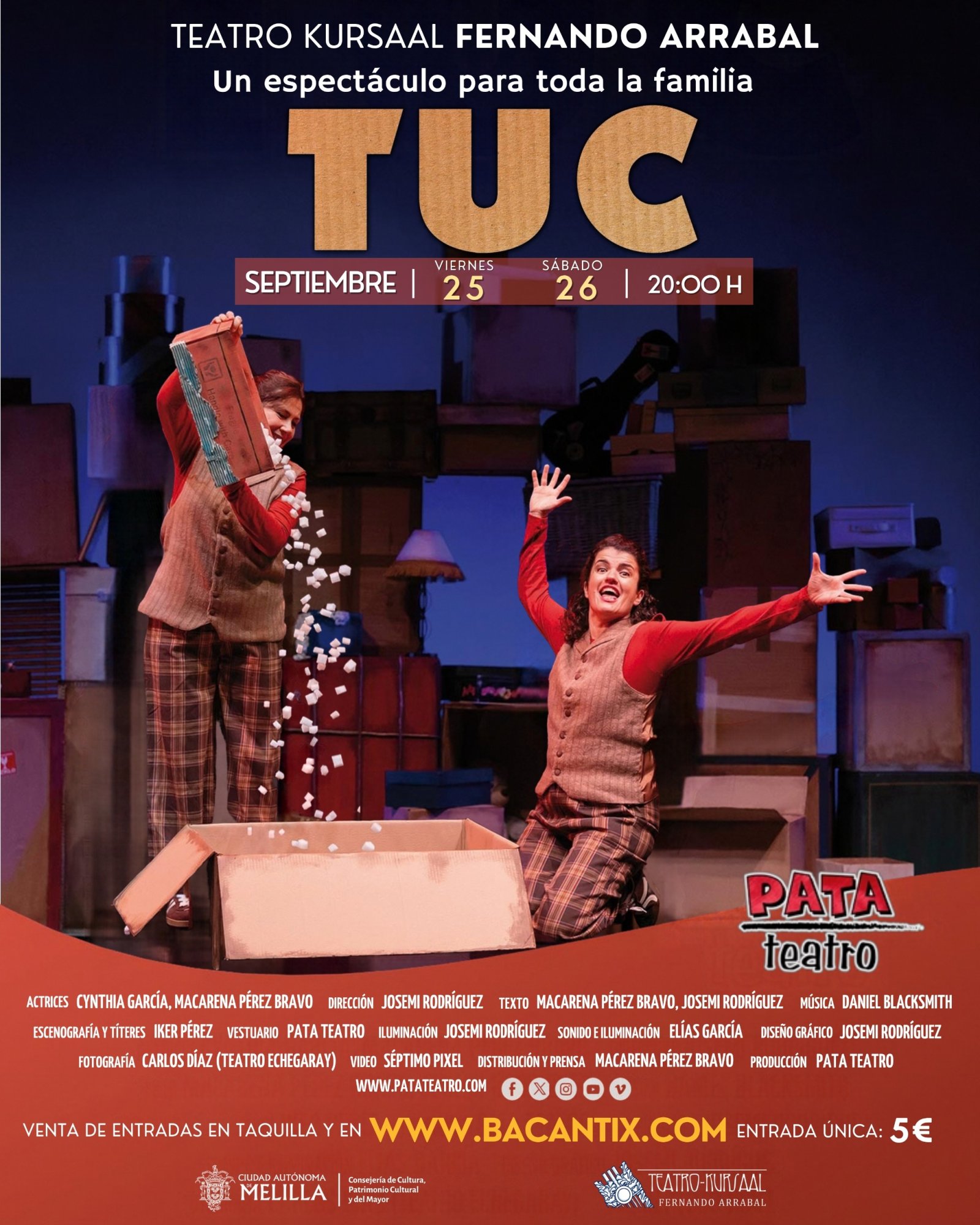 Imagen de la noticia: El Kursaal acoge el viernes y el sábado la obra familiar «TUC», de Pata Teatro