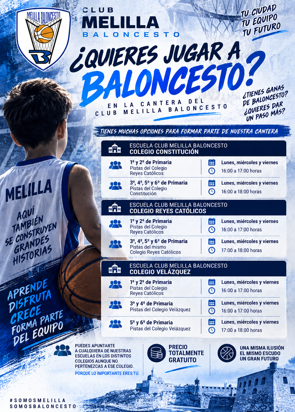 Imagen de la noticia: El Club Melilla Baloncesto abre inscripciones gratuitas para su cantera