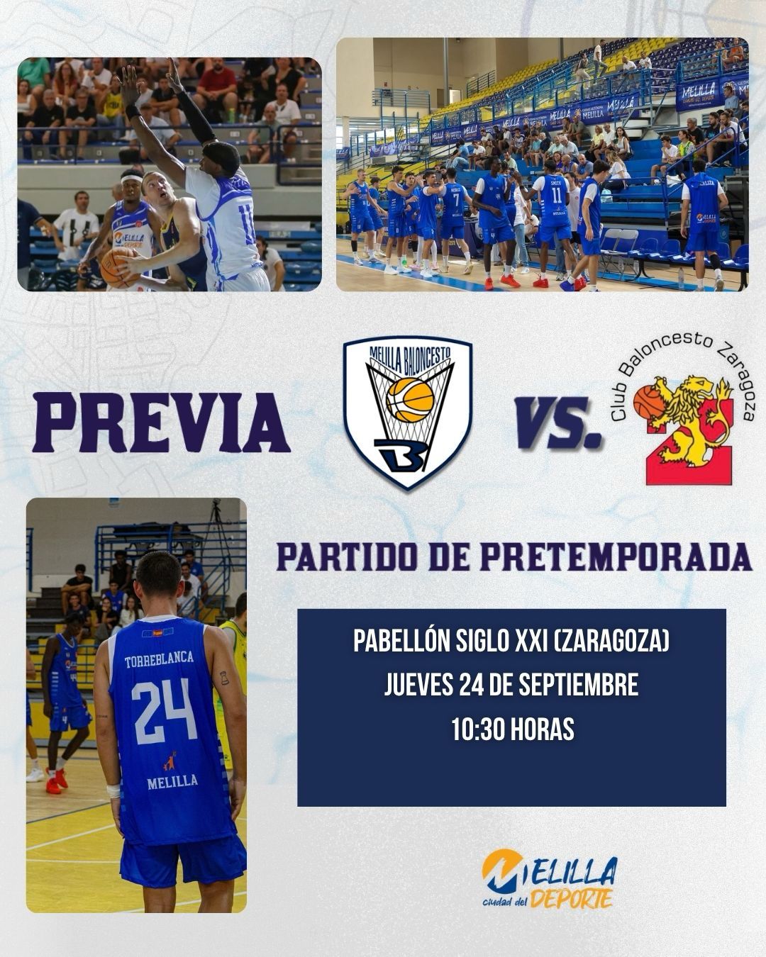 Imagen de la noticia: El Melilla Ciudad del Deporte juega su último amistoso ante el CB Zaragoza