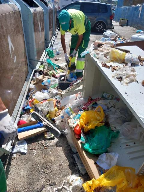Imagen de la noticia: Medio Ambiente retira residuos vertidos fuera de contenedores en Averroes