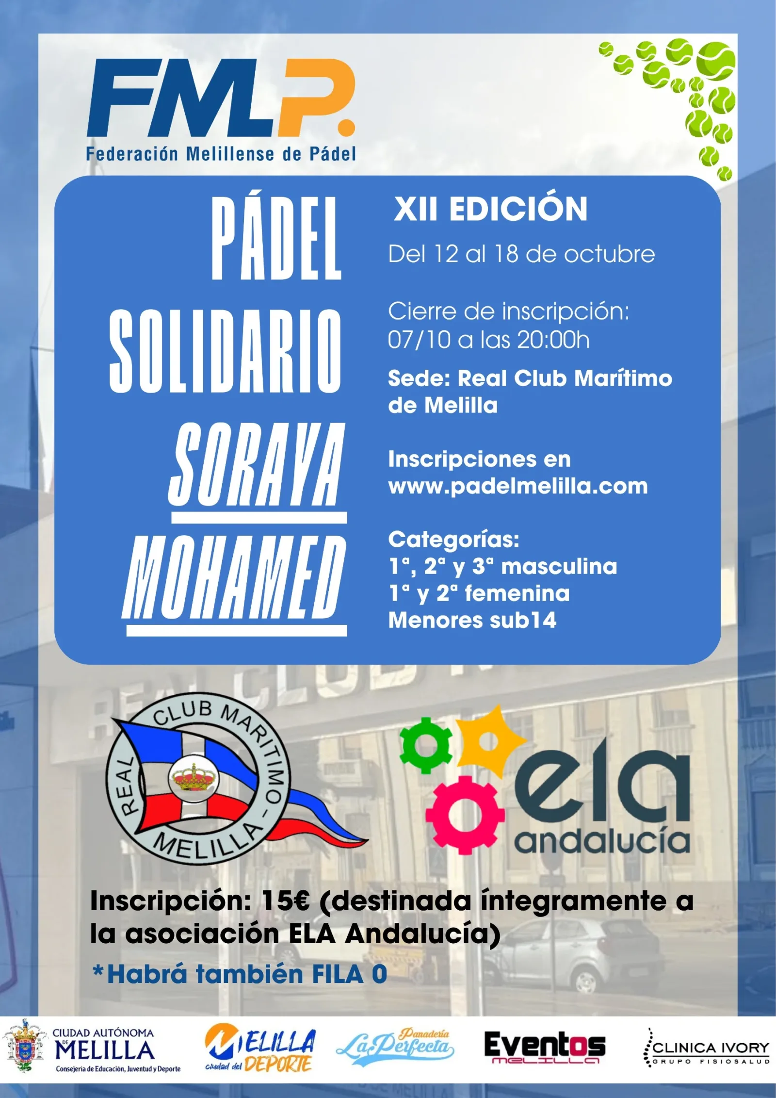 Imagen de la noticia: El Trofeo Solidario Soraya Mohamed reúne a 70 parejas de pádel desde el lunes 12