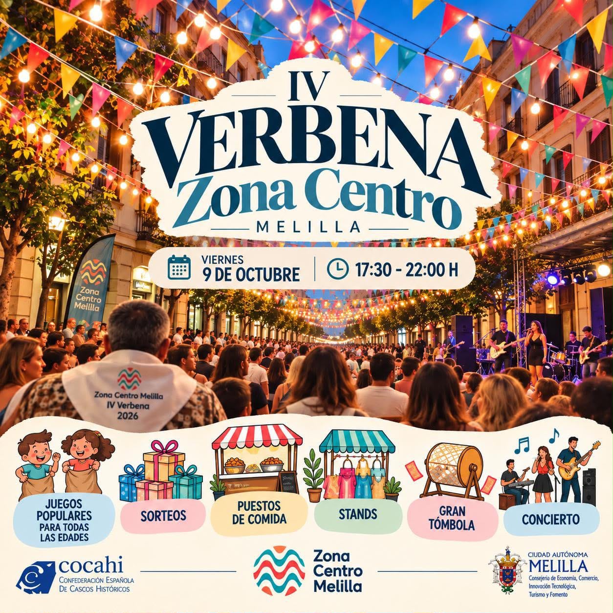 Imagen de la noticia: Zona Centro celebra este viernes su IV Verbena con música y juegos populares