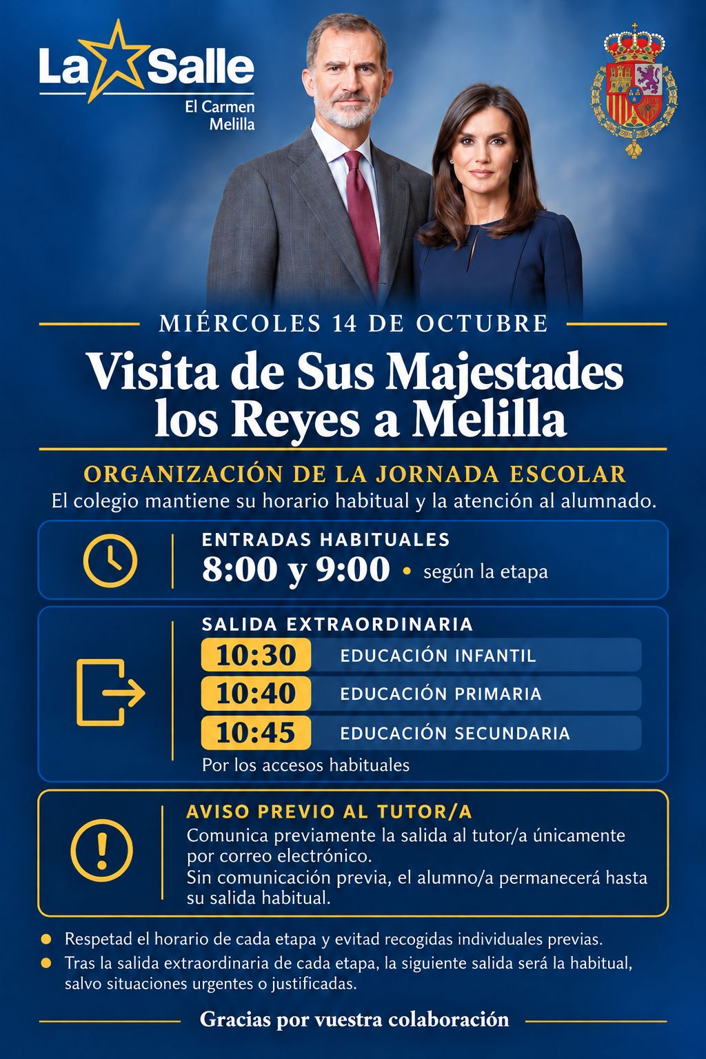 Imagen de la noticia: La Salle El Carmen adelanta las salidas el miércoles por la visita de los Reyes
