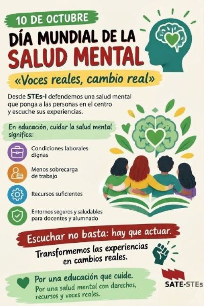 Imagen de la noticia: SATE-STEs reclama en el Día de la Salud Mental menos carga laboral para el profesorado