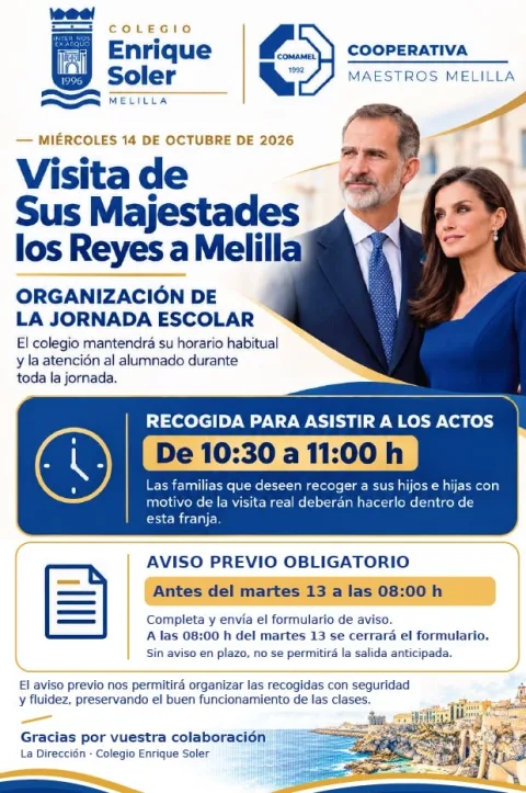 Imagen de la noticia: El colegio Enrique Soler pide aviso previo para recoger a los alumnos el día de la visita de los Reyes