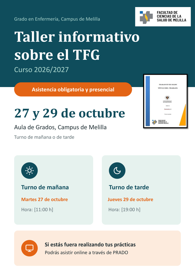 Imagen de la noticia: Enfermería de Melilla convoca dos talleres obligatorios sobre el TFG
