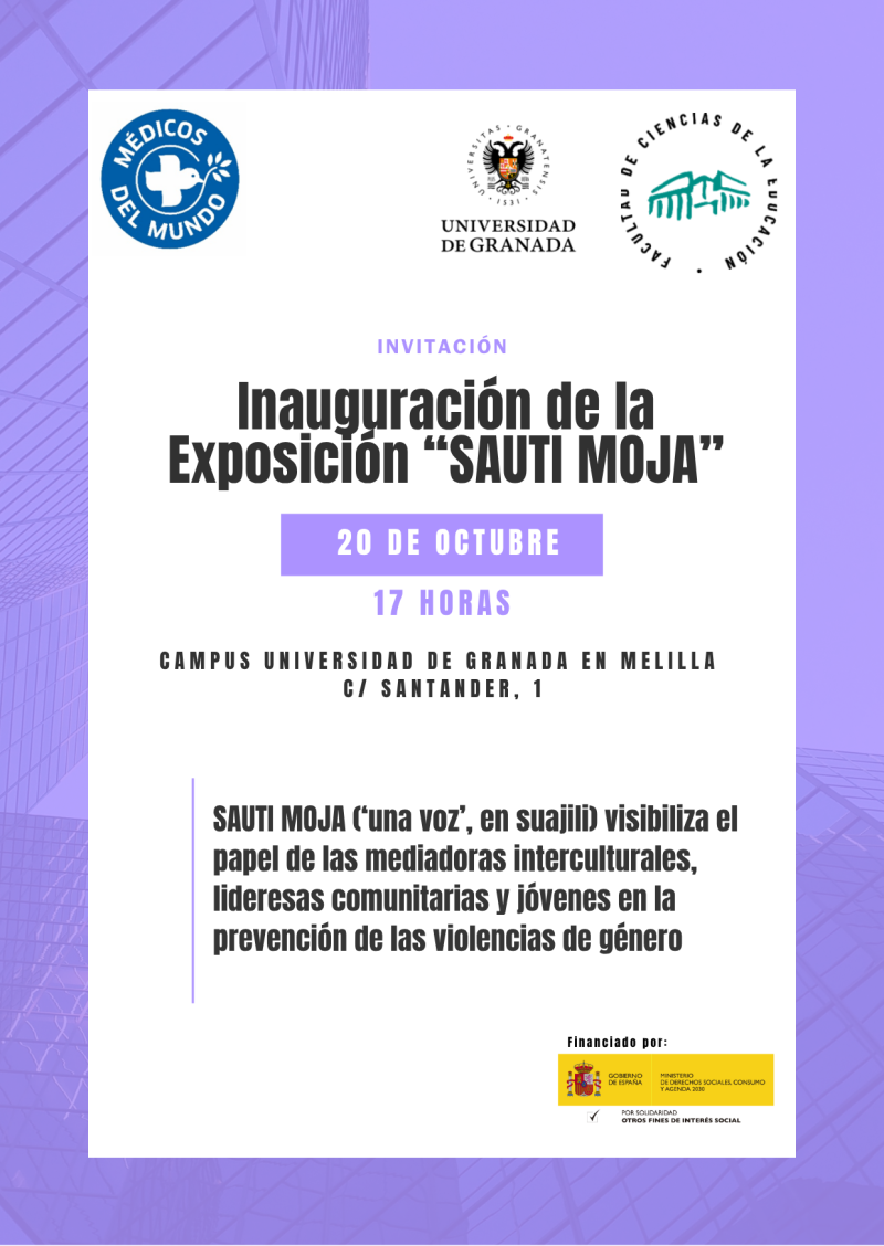 Imagen de la noticia: El Campus de Melilla inaugura el martes la exposición «Sauti Moja» sobre prevención de violencias machistas
