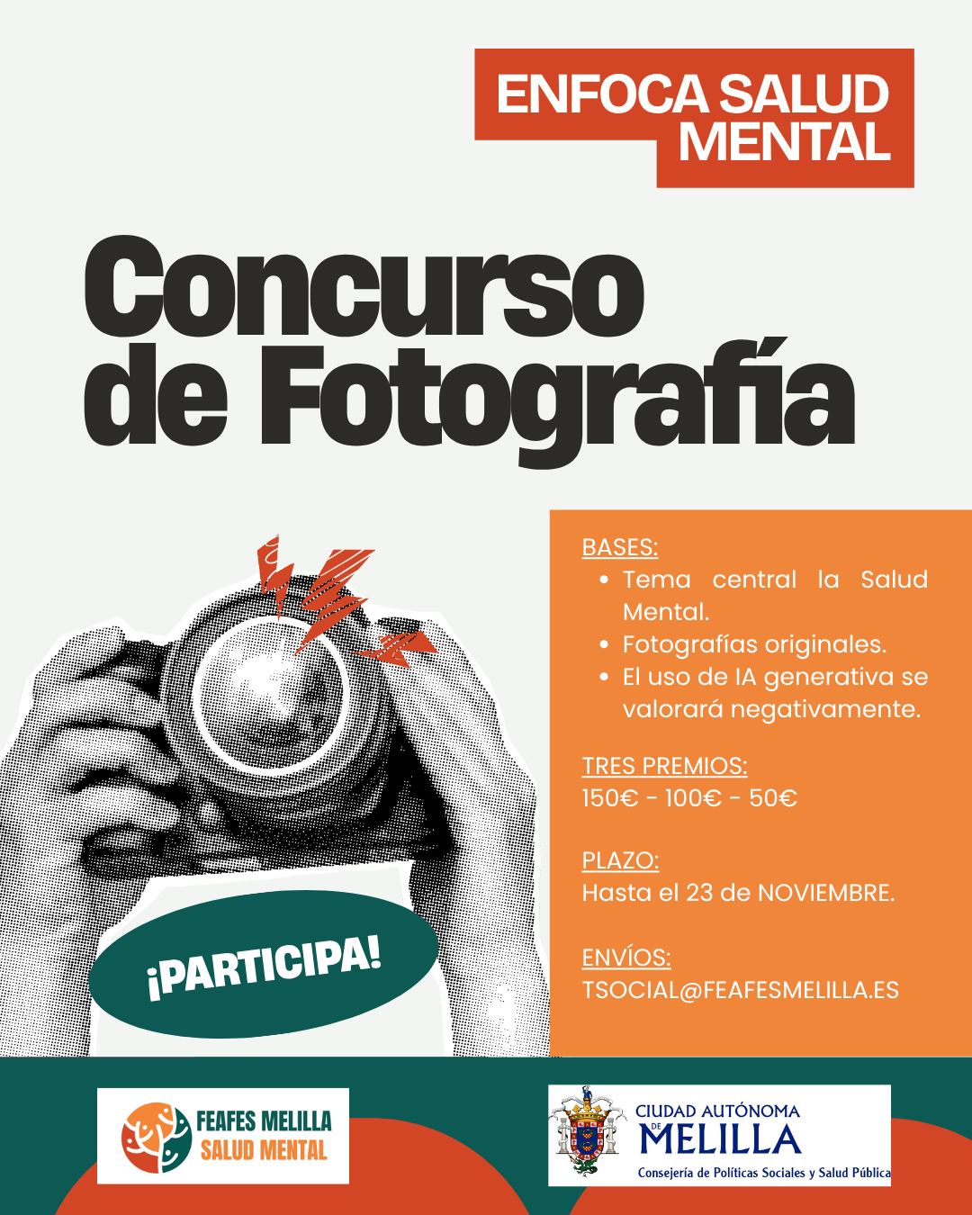 Imagen de la noticia: FEAFES Melilla convoca su cuarto concurso de fotografía «Enfoca Salud Mental»