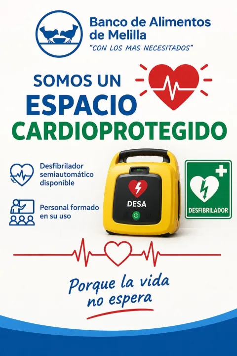 Imagen de la noticia: El Banco de Alimentos de Melilla instala un desfibrilador y forma a su personal y voluntariado