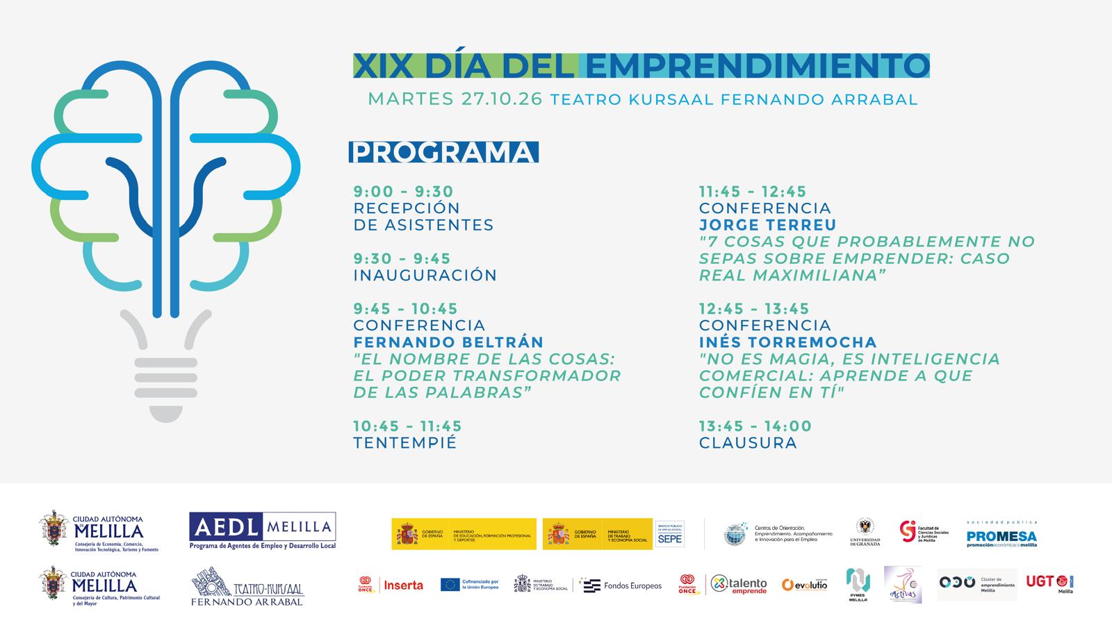 Imagen de la noticia: Melilla celebra el martes 27 el XIX Día del Emprendimiento en el Kursaal