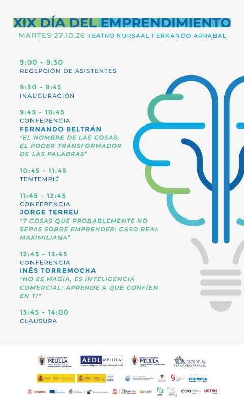 Imagen de la noticia: Melilla celebra el martes 27 el XIX Día del Emprendimiento en el Kursaal