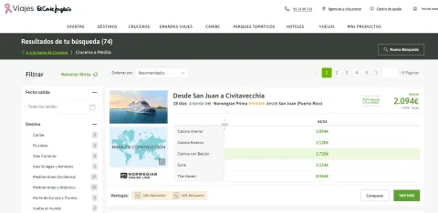 Imagen de la noticia: Viajes El Corte Inglés comercializa 74 cruceros con escala en Melilla para 2027 y 2028