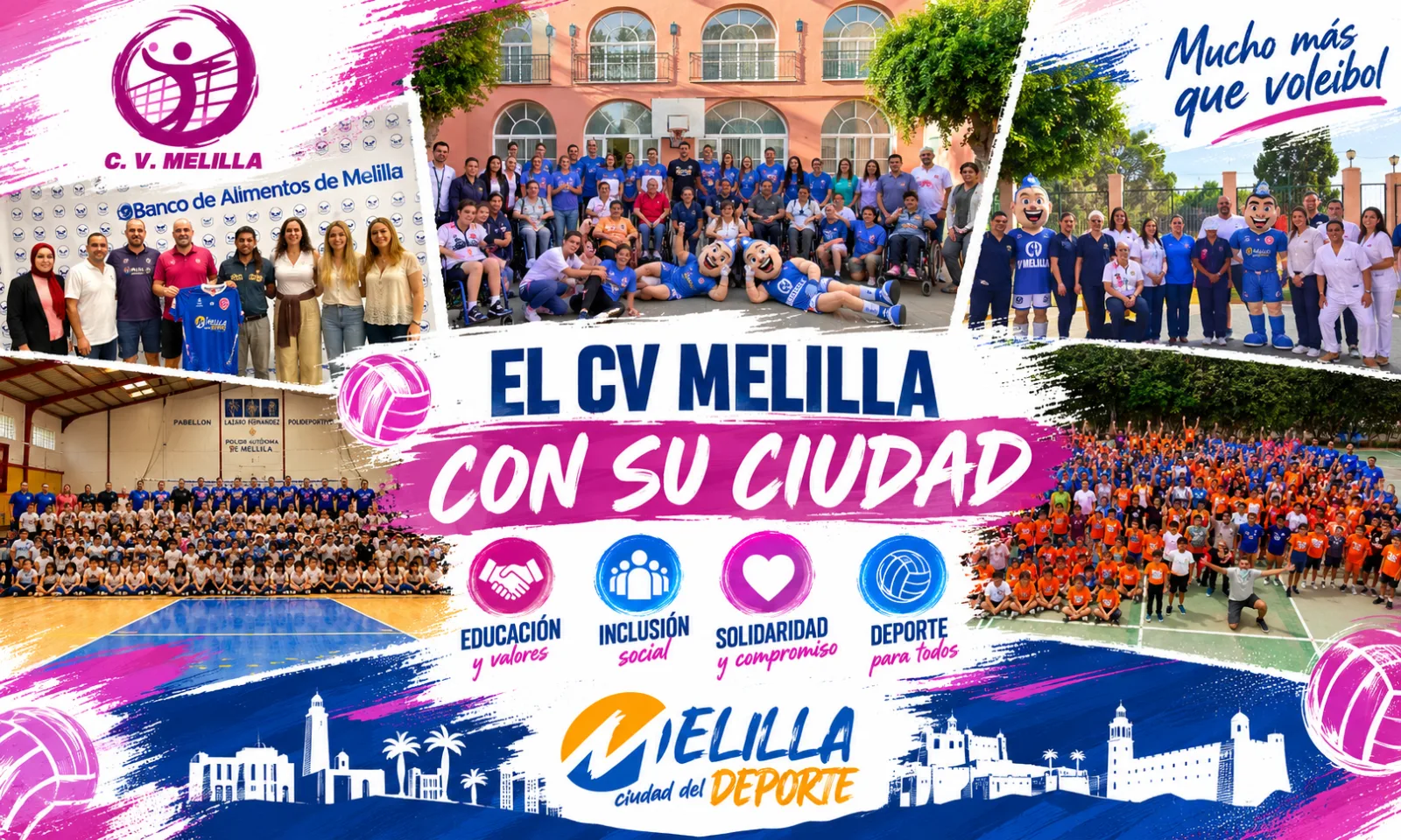 Imagen de la noticia: El CV Melilla lleva el voleibol a colegios, asociaciones y entidades sociales de la ciudad